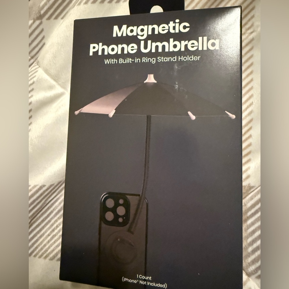 Black Phone Umbrella with Ring Stand